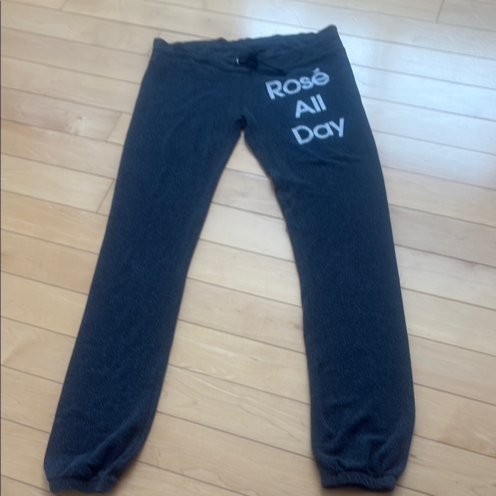 Gray women’s Joggers with 'Rosé All Day' Print